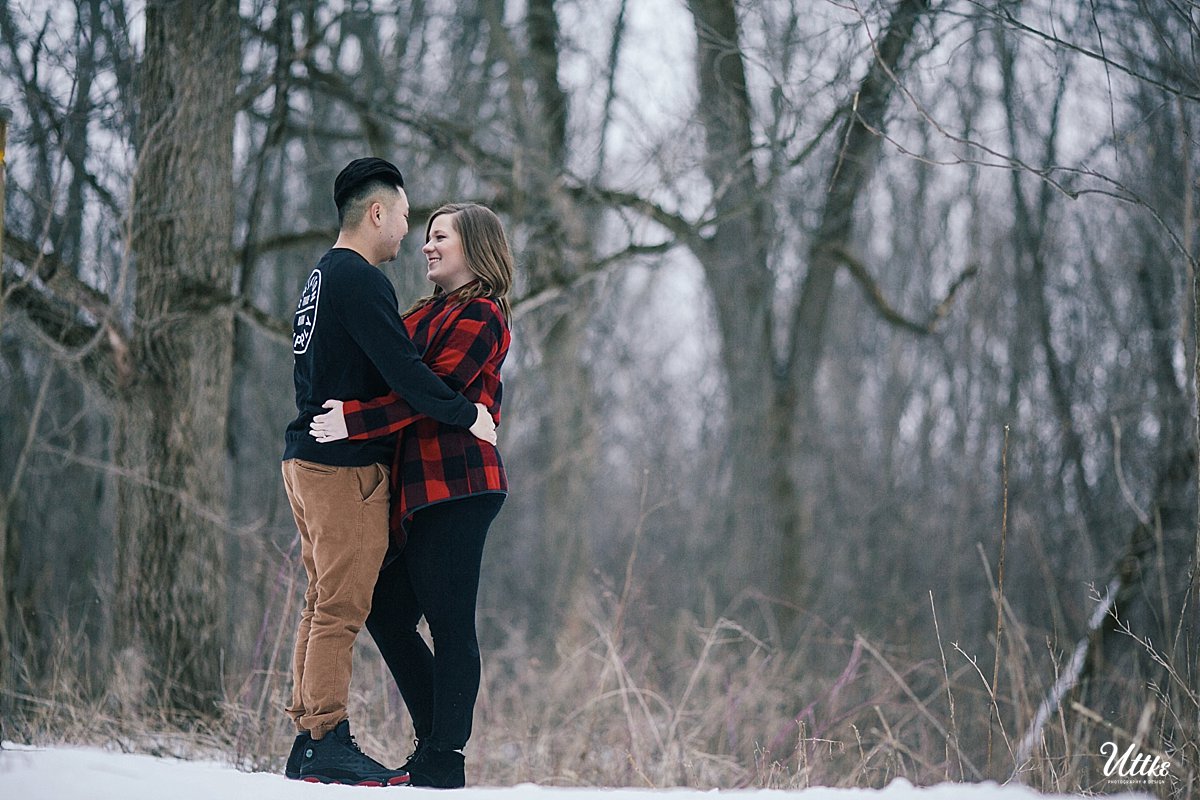 midwest winter engagement photography