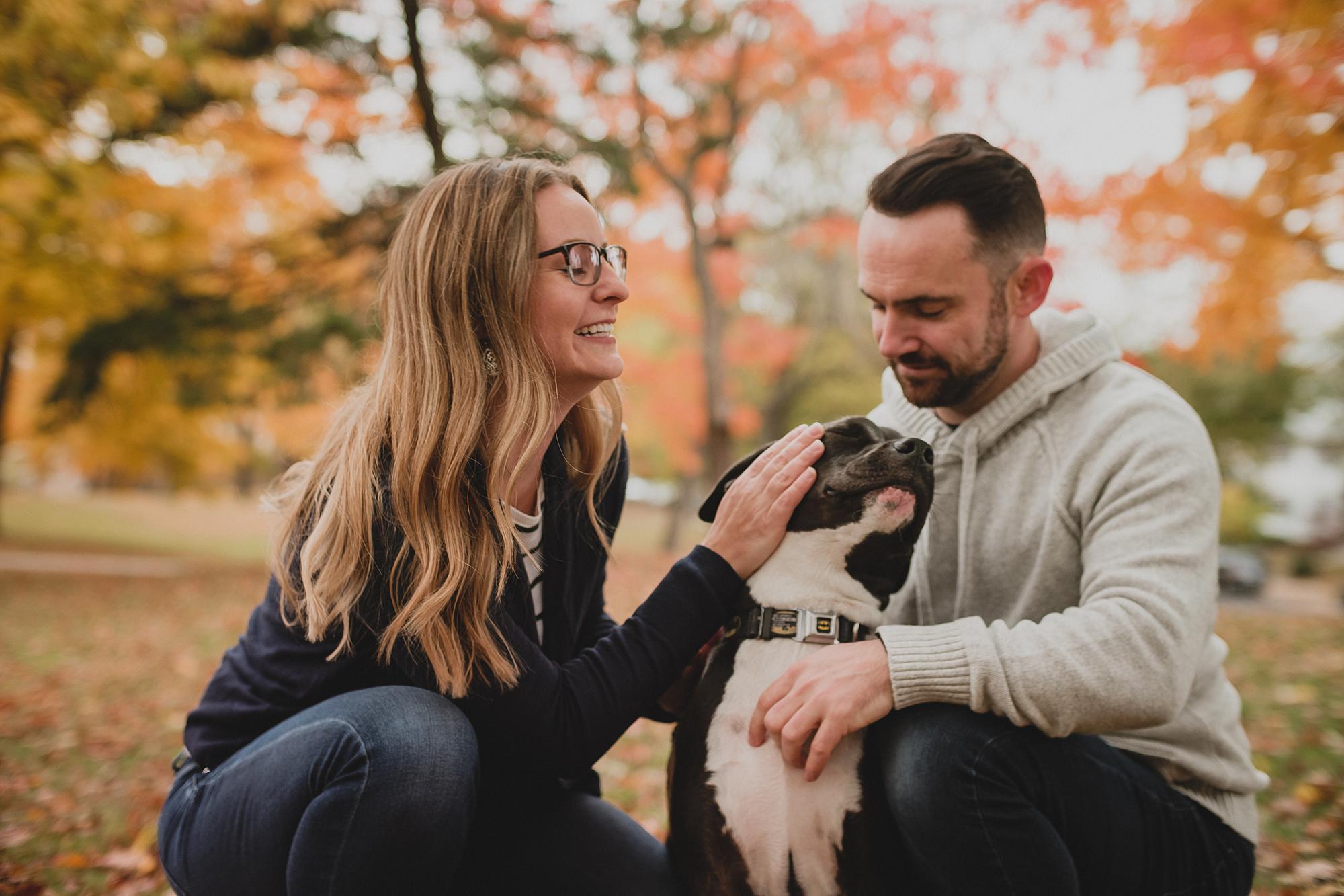 engagement with dog